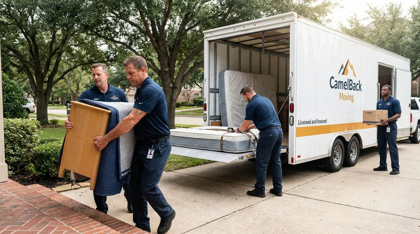 Crew loading residential truck for cross-state move from Maugansville, MD