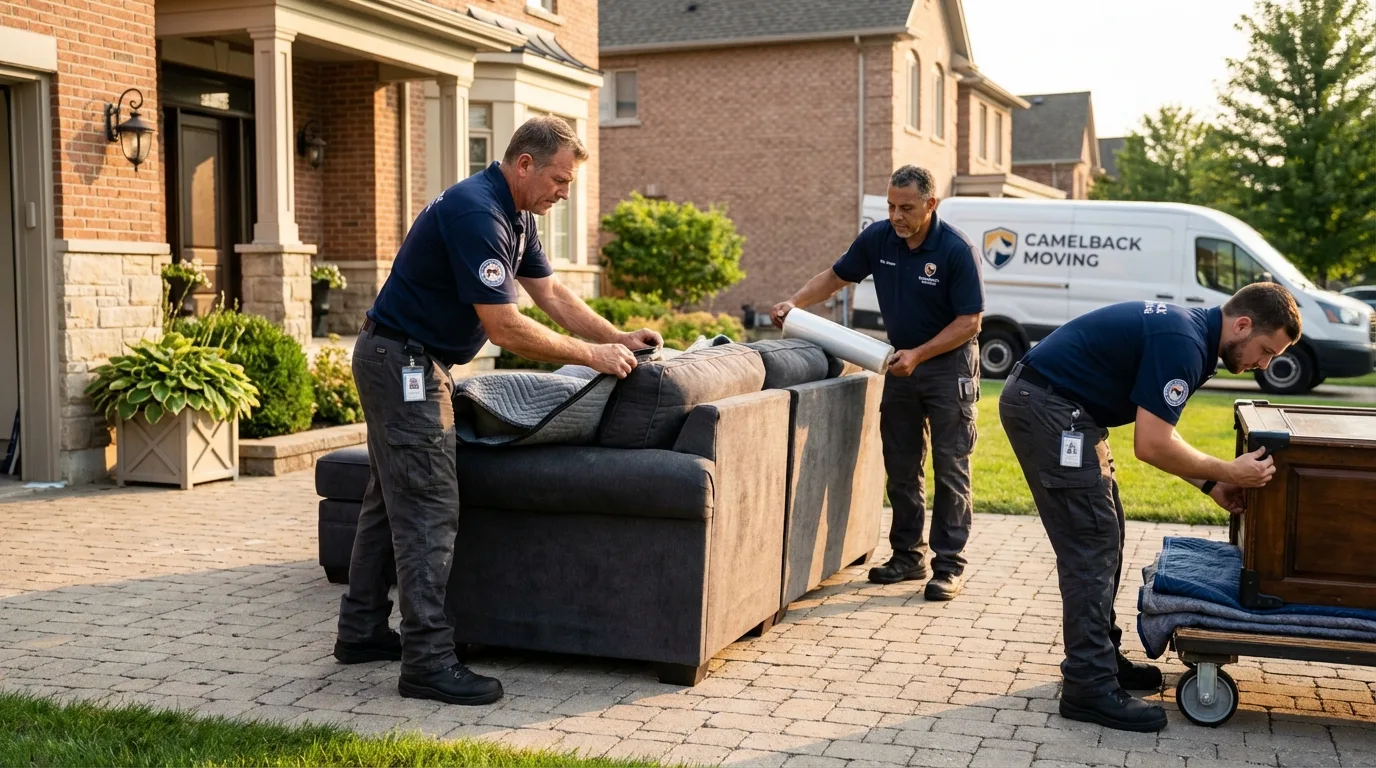 Large estate moving crew wrapping furniture in Maugansville, MD