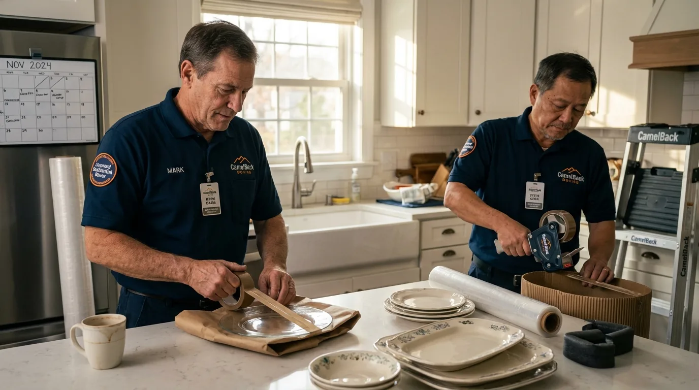 Professional crew packing kitchen dishware in Maugansville, MD